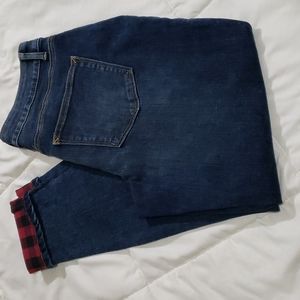 MAURICE -NWOT... Mid-rise Maurices Jeggings/Jeans with Buffalo Plaid Cuff size L